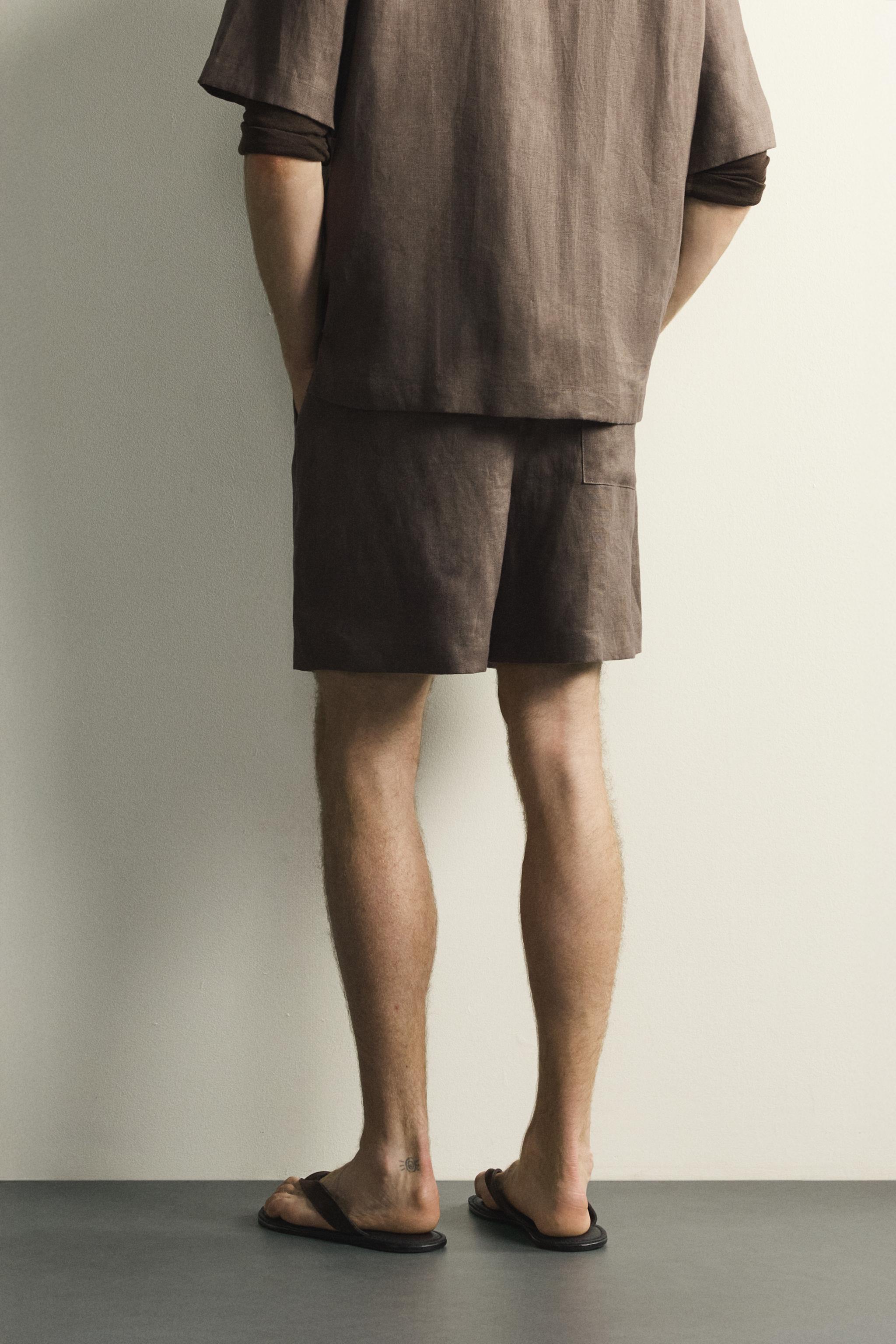 100% LINEN RELAXED FIT SHORTS